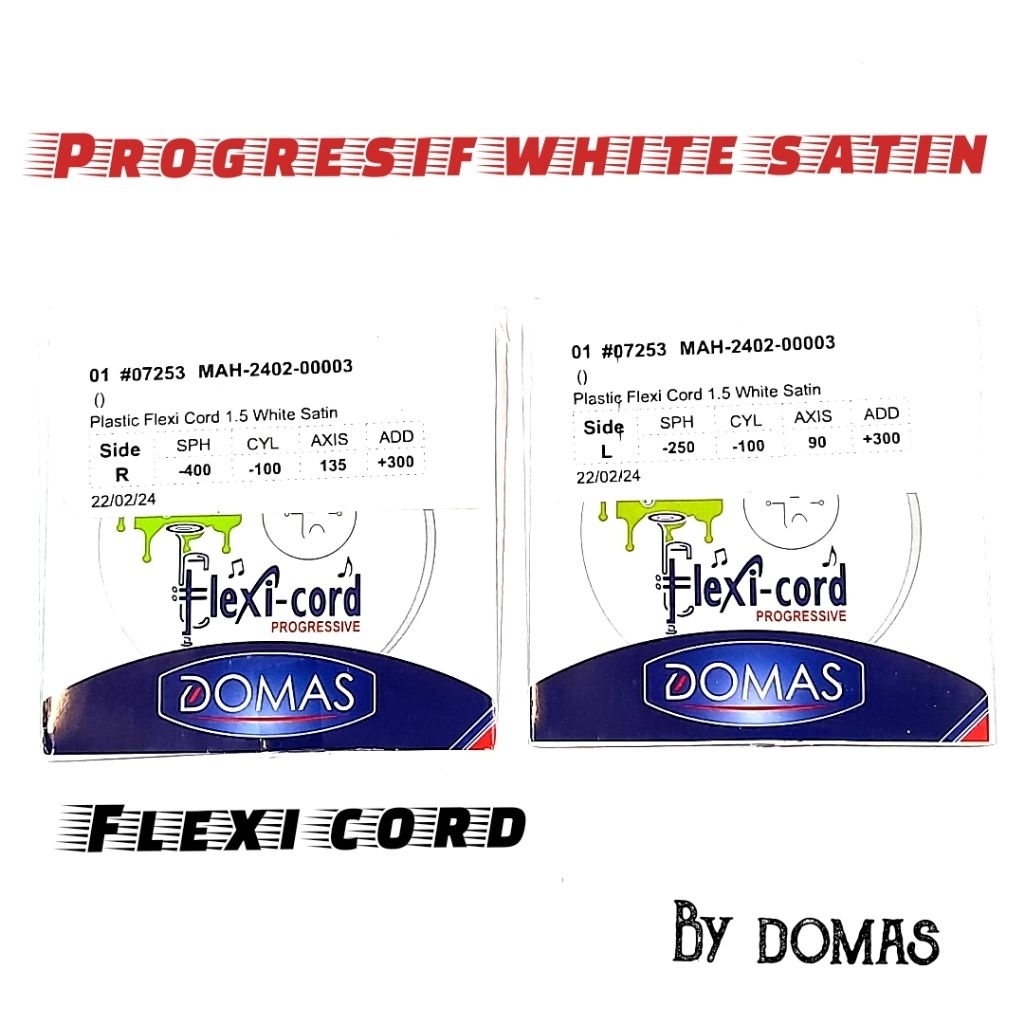 LENSA PROGRESIF FLEXI CORD CLEAR DAN WARNA PERMANEN BY DOMAS