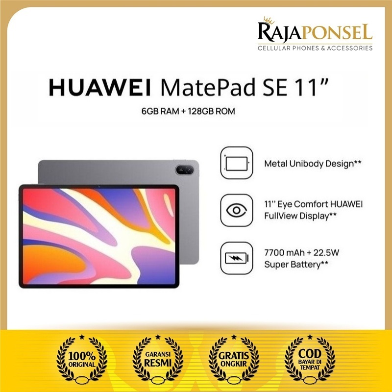 Huawei MatePad SE 11" Tablet RAM 6/128GB 2K Eye Comfort Display 7700mAh