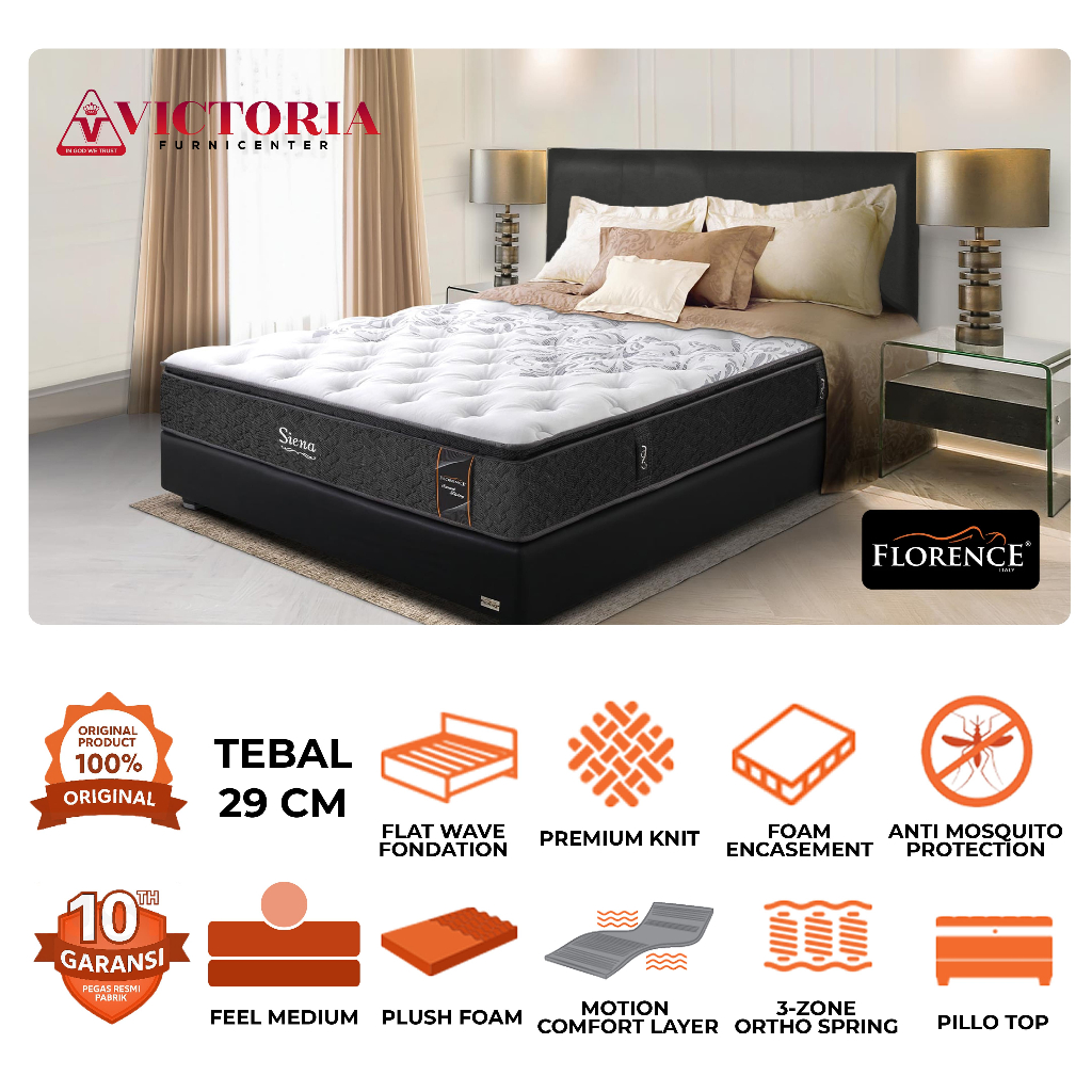 Florence  Siena  Fullset  Full Set  180 x 200  180x200  Kasur Spring Bed Springbed Kasur Mattress Te
