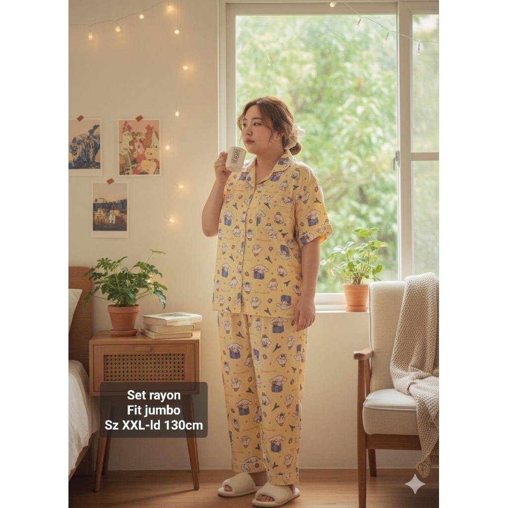 stelan rayon cewek baju tidur jumbo stelan rayon wanita stelan rayon dewada cewek stelan rayon dewas