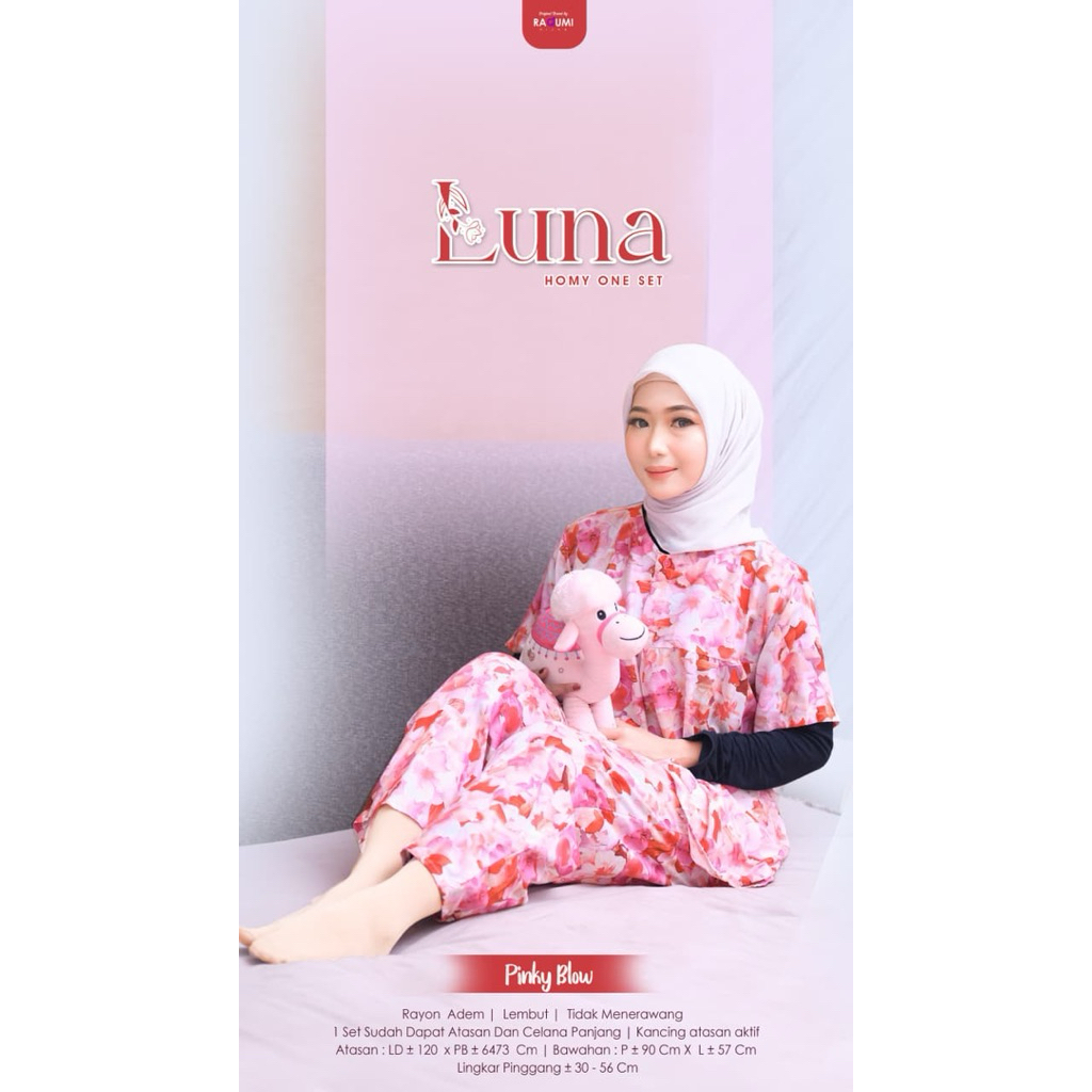 Luna Homy OneSet Original Product Raqumi Hijab Setelan Rayon Adem Luna Raqumi