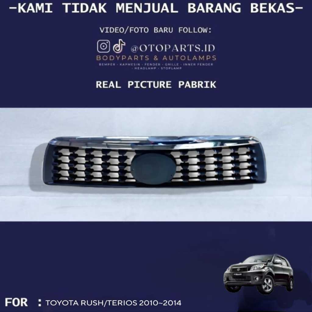 GRILL GRILLE RAM DEPAN MOBIL RUSH TERIOS CHROME HITAM 2010 SAMPAI DENGAN 2014 BARU IMPORT NEW