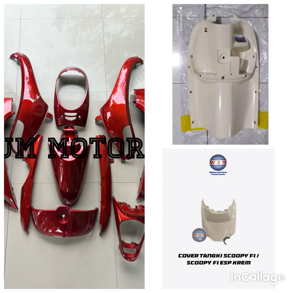 Full bodi halus Scoopy fi Maroon + Cream
