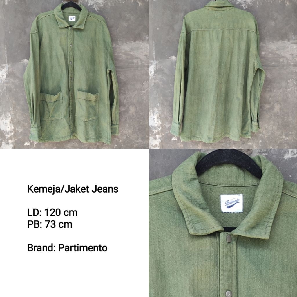 PRELOVED Jacket Jeans Pria Warna Hijau Branded