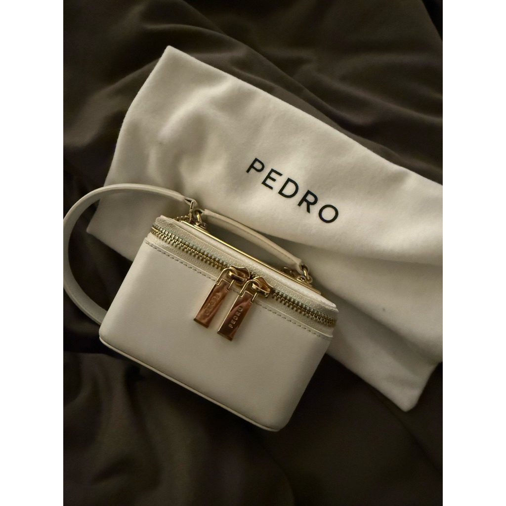 Pedro Leather Mini Vanity Case - White