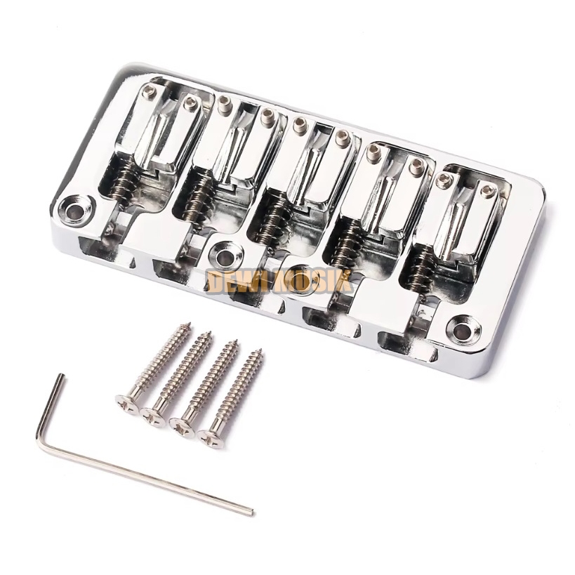 BRIDGE BASS 5 SENAR FLIP TOP WARNA KROM HITAM AG053 / BRIDGE BASS GUITAR (SC3031)