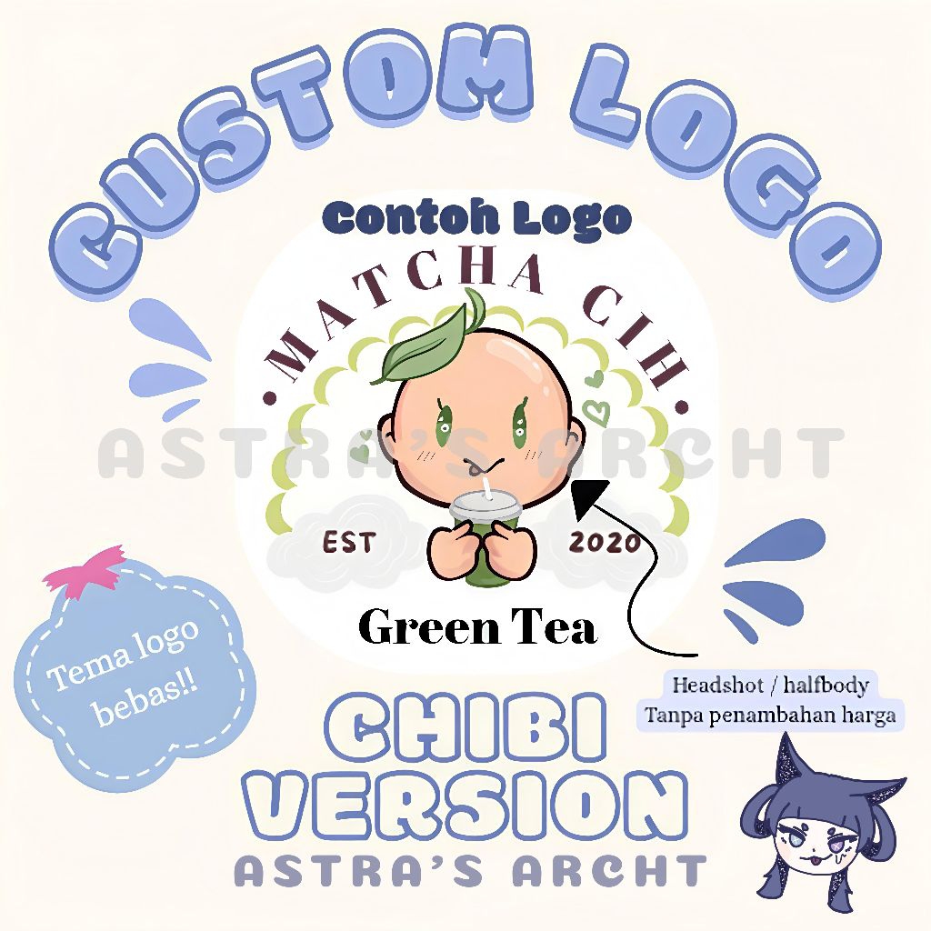 COMMISSION CHIBI LOGO <Affordable price>  || Dengan bertema Chibi yang lucu(Tolong lihat deskripsi t