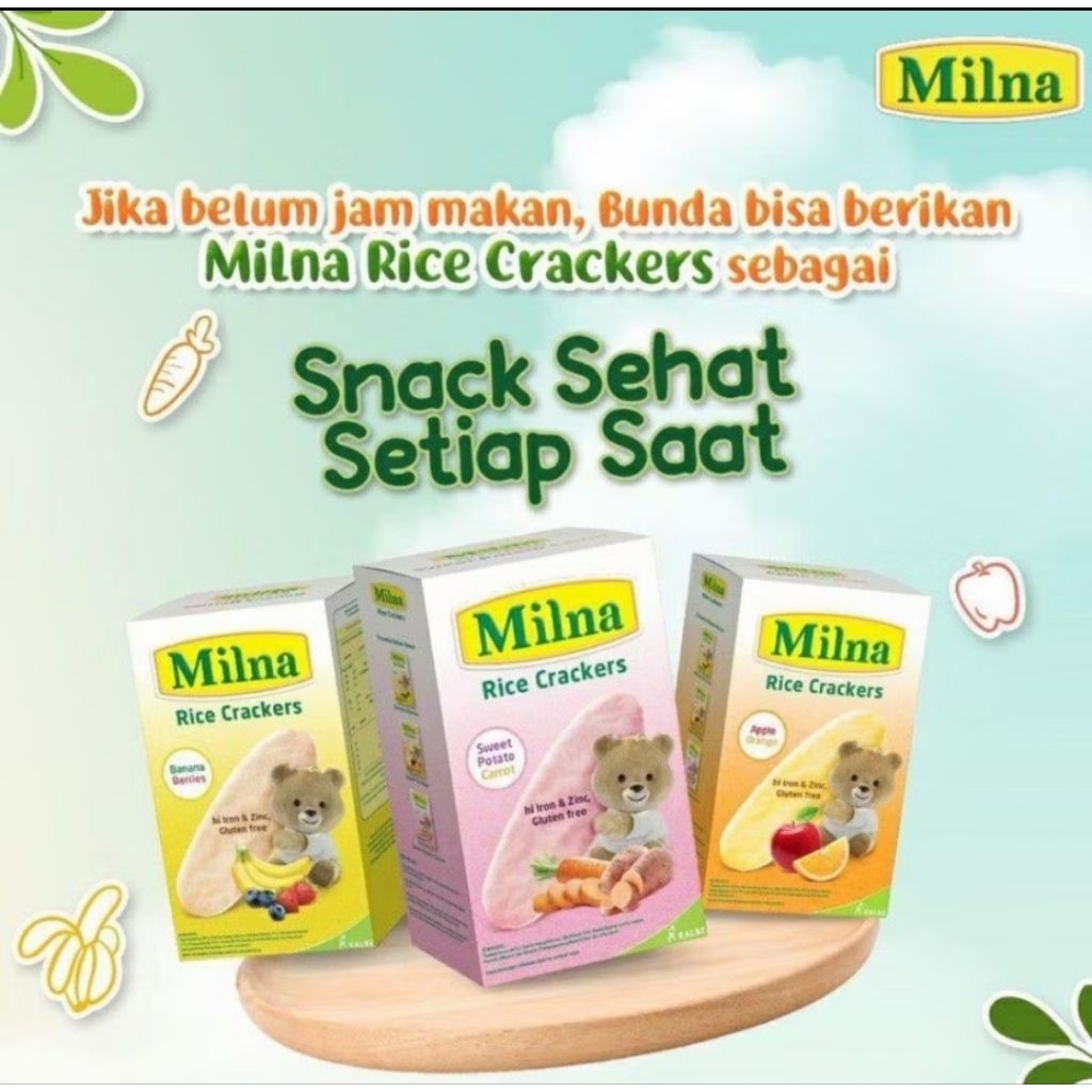 Milna rice crackers cemilan sehat usia 6 bulan ke atas 20 gr