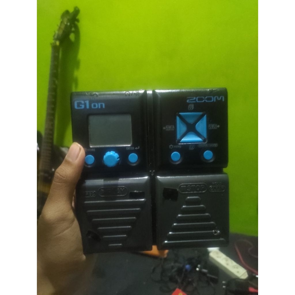 efek gitar listrik zoom g1on normal dengan adaptor zoom