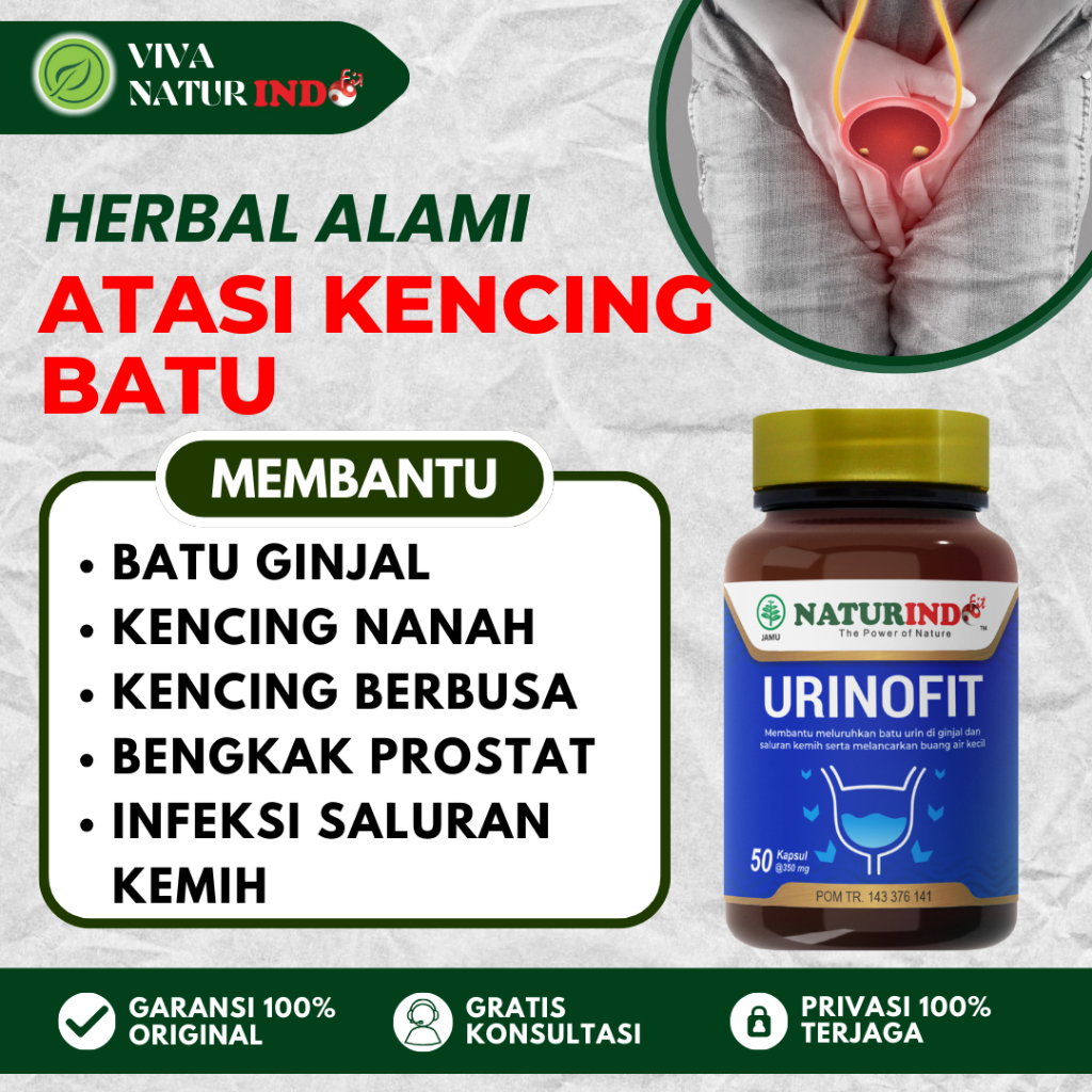 URINOFIT Obat Herbal Kencing Batu Prostat Infeksi Saluran Kemih Kencing Nanah Berbusa NATURINDO