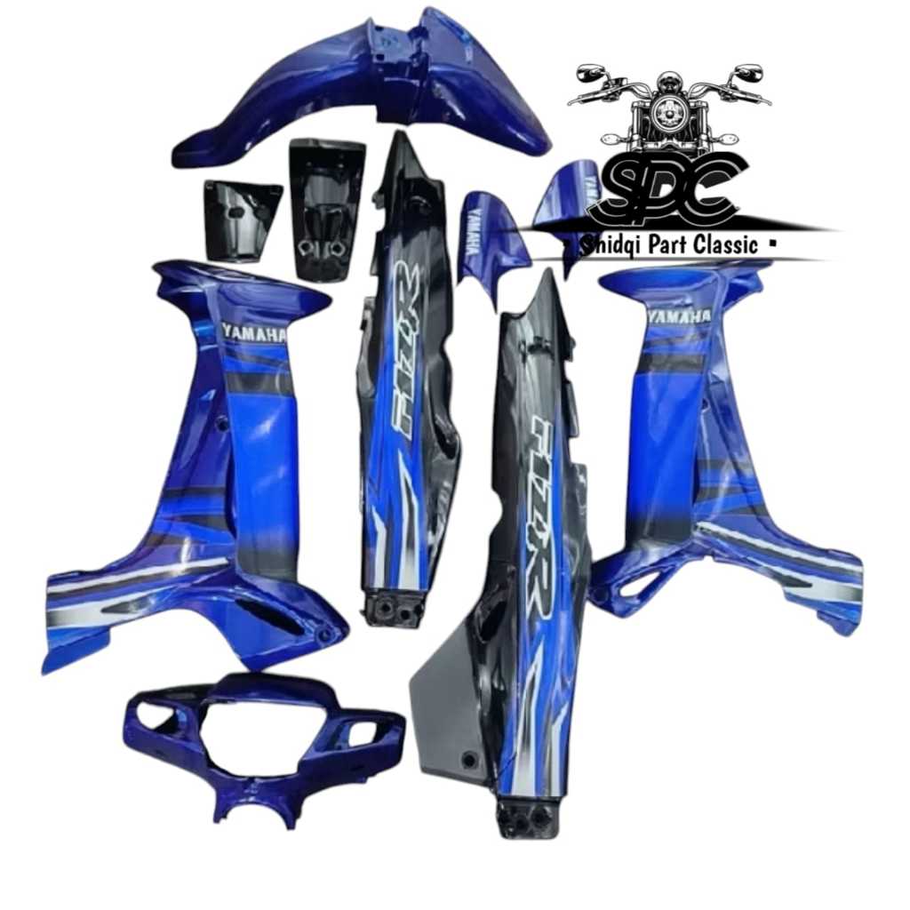 Paket Body Full Set Yamaha Fiz R FizR F1z R Vega R Lama Old Warna Biru Kombinasi Hitam Glossy Termur