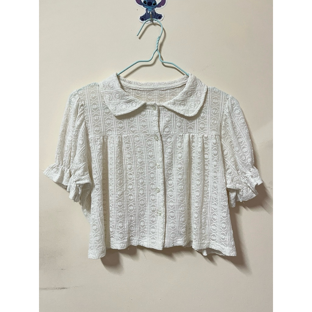 GRL - Top Lace Putih Crop