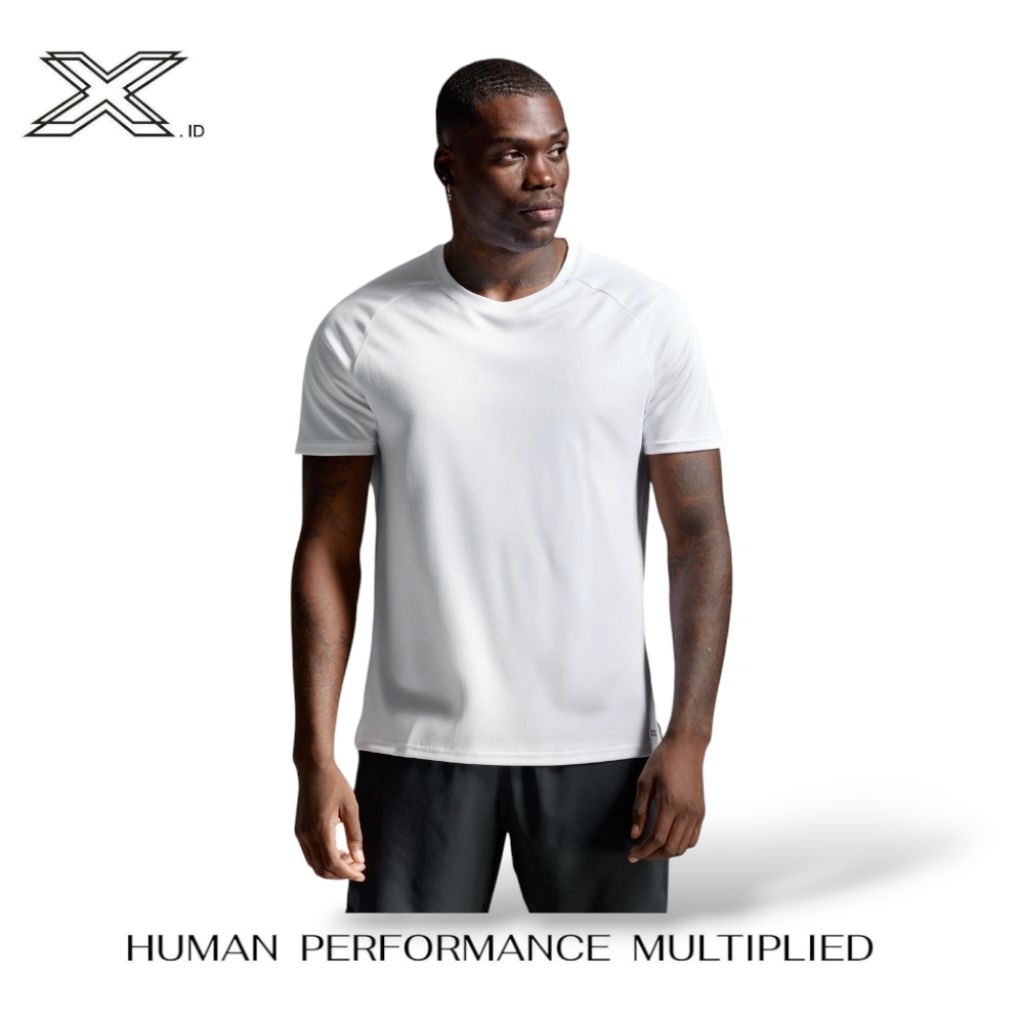 2xu Aero Tee Mens White Silver Reflective
