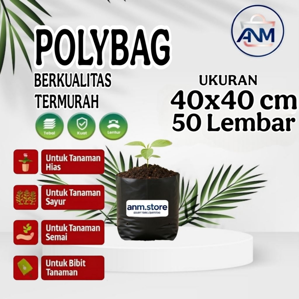 Polybag Tanaman Berkualitas 40x40cm 25 & 50 Lembar Termurah Tebal Hemat Ekonomis