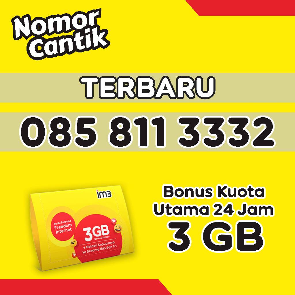 Kartu perdana Indosat Nomor Cantik 11 Digit& RAPIH IMS Freedom Internet 3GB + Nelpon Semua Sepu Sesa