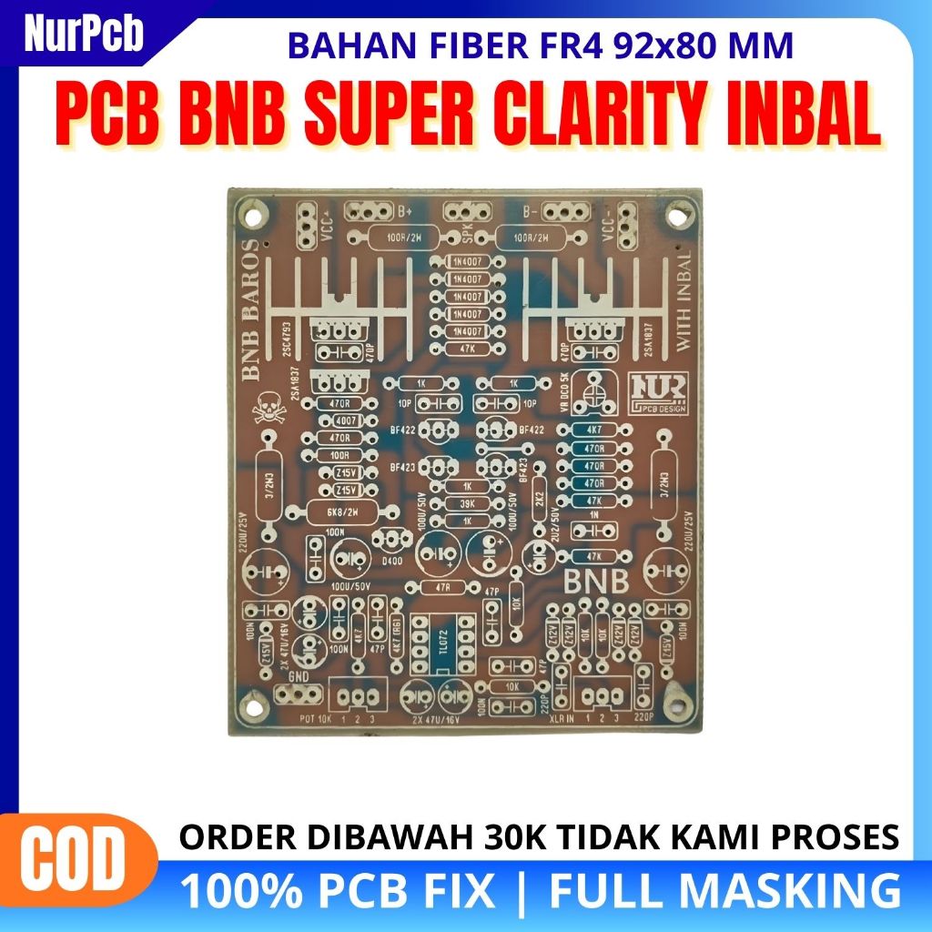 NUR PCB - PCB Power Amplifier BNB Clarity Fiber fr4