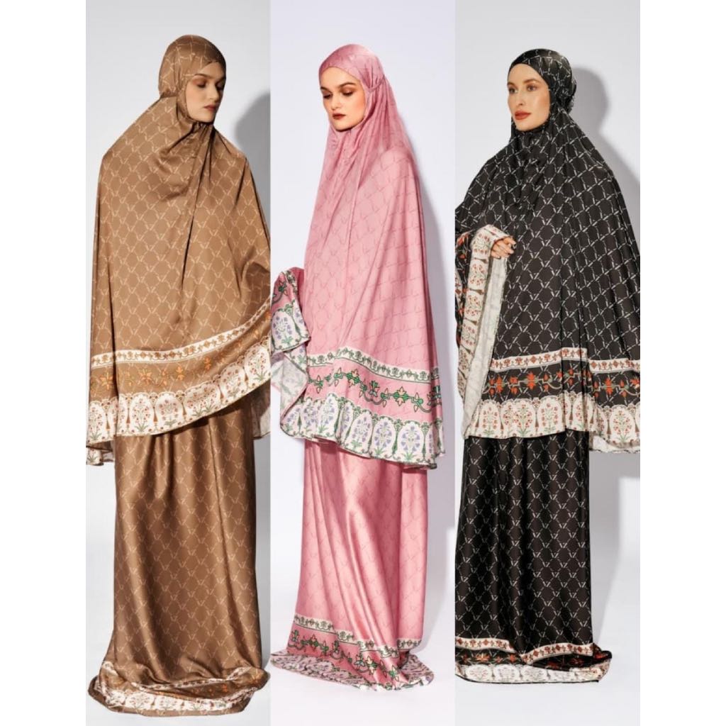 VZ Azaleira Prayer Set (Mukena, Sajadah, Pouch) Premium Silk Original by VIVI ZUBEDI