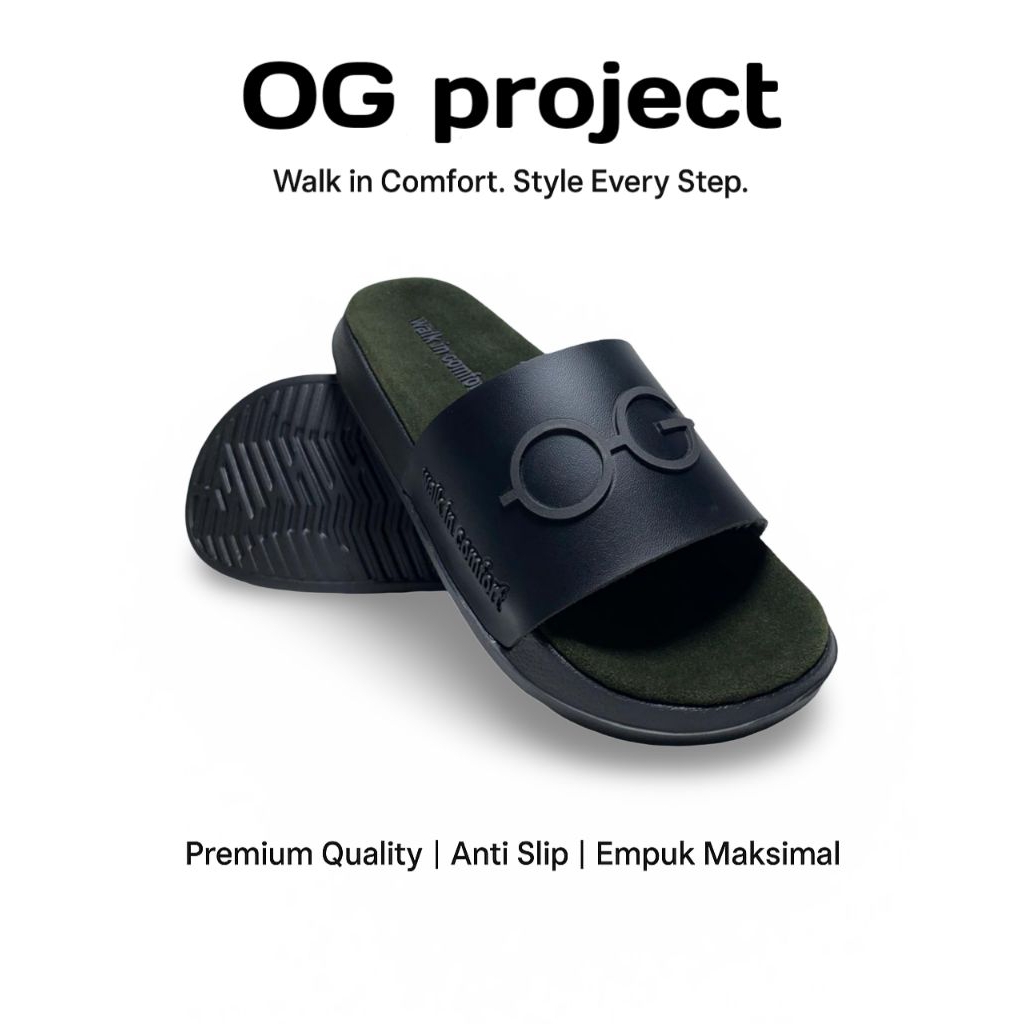 OG Project - Sandal Pria Wanita Anak Black Army Edition – Army Look • Anti Slip • Ringan & Empuk • T