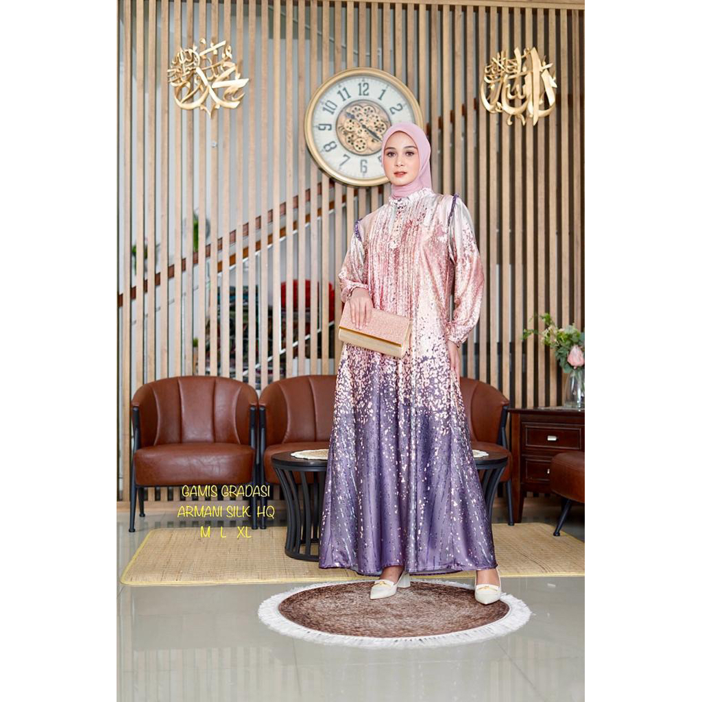 Gamis wanita lebaran terbaru kekinian original brand kamari katun silk premium mewah dan elegan