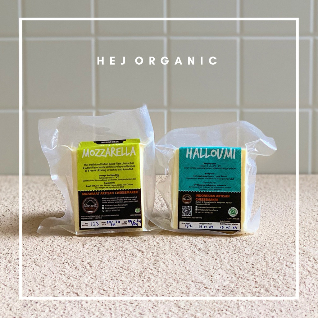 Keju Artisan Lokal Halloumi, Mozarella, Kahf, Gouda Organic Certified By Mazaraat