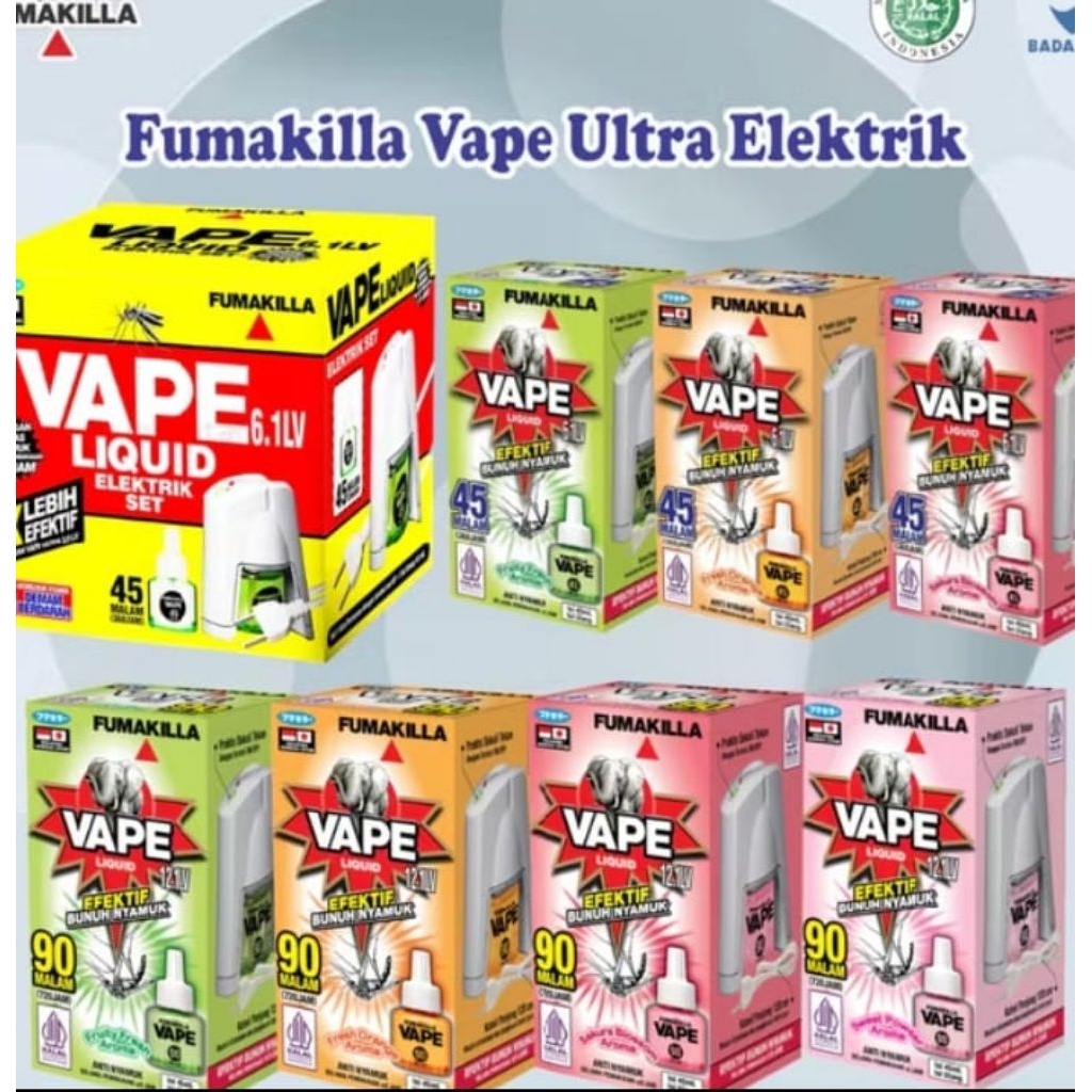 FUMAKILA OBAT NYAMUK DBD VAPE ELEKTRIK LIQUID REFILL 45 MALAM AMPUH