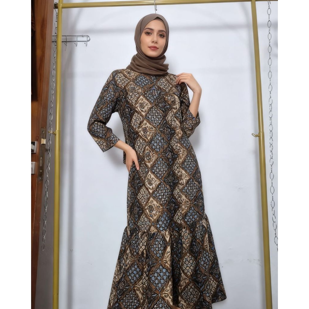 Abaya gamis batik paris premium