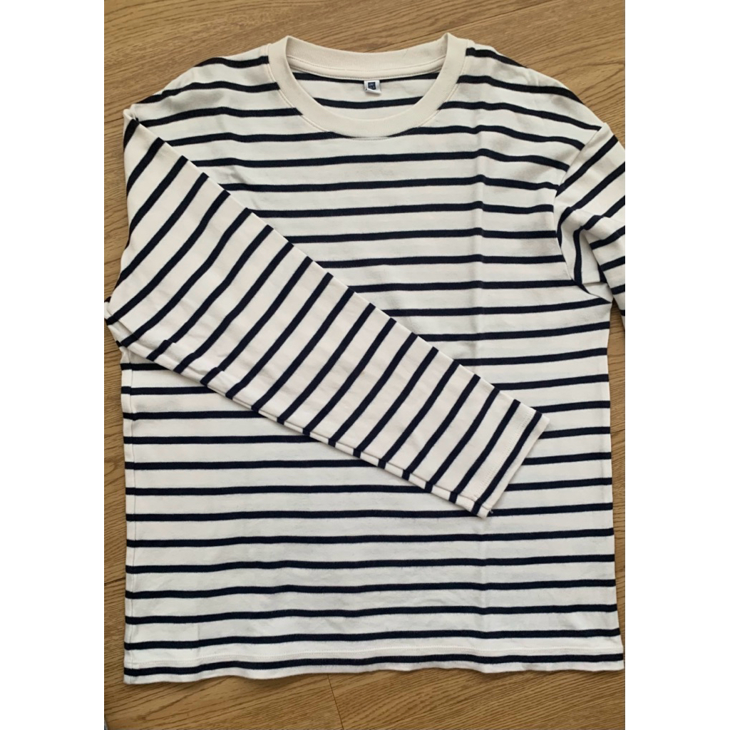 tshirt uniqlo kids stripe navy