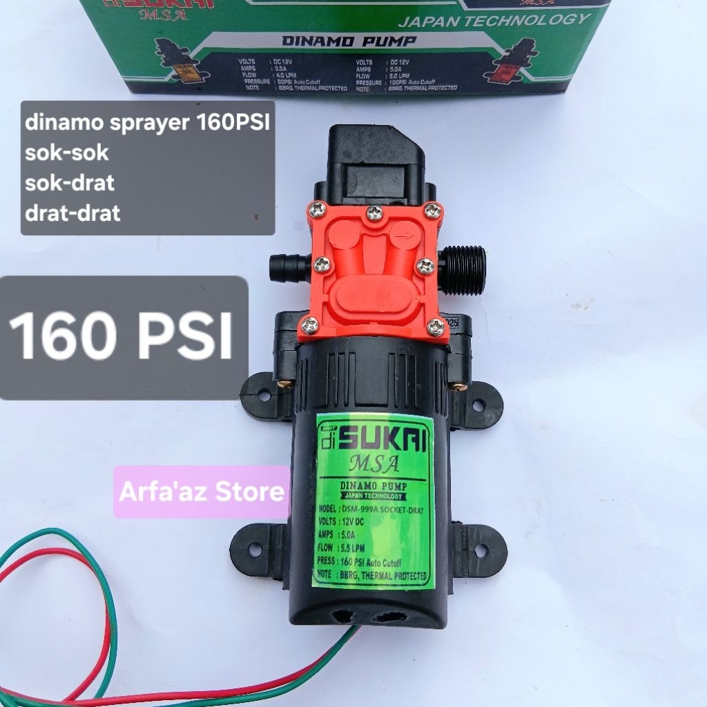 Dinamo Sprayer elektrik 160 PSI pompa tanki cas