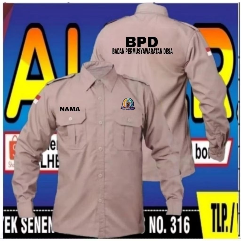 ready stok bordir Kemeja BPD baju BPD seragam BPD Pdh BPD kemeja kerja BPD baju kerja BPD kemeja bad