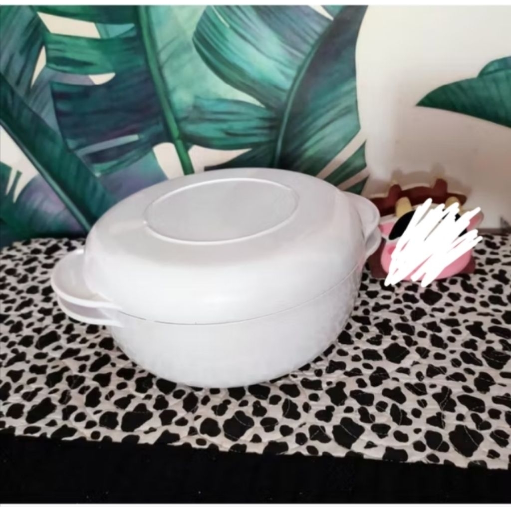 Bowl microwave melamin Putih 1 Liter Limited release Tupperware