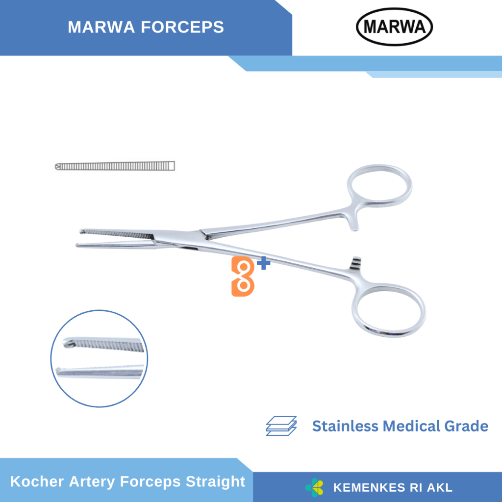 Kocher Artery Forcep Straight / Klem Arteri Gigi Taring Lurus