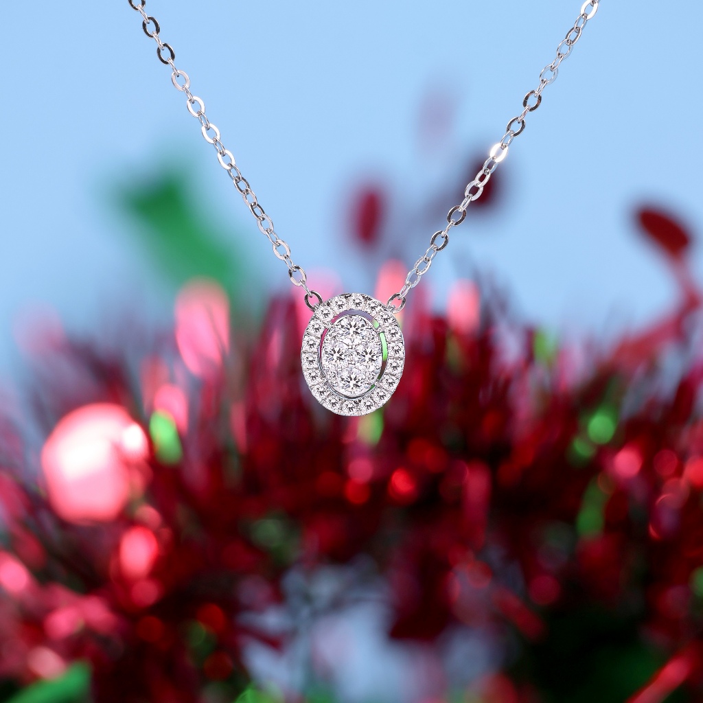 Kalung Berlian Eropa Model Ovalia Setting - JB Berlian