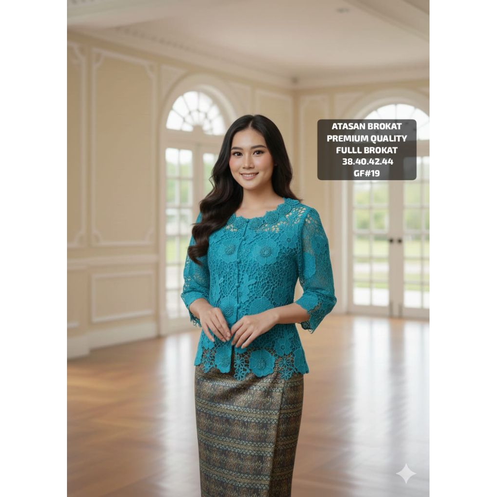 ATASAN BROKAT WANITA KANCING DEPAN ATASAN PREMIUM BANGKOK