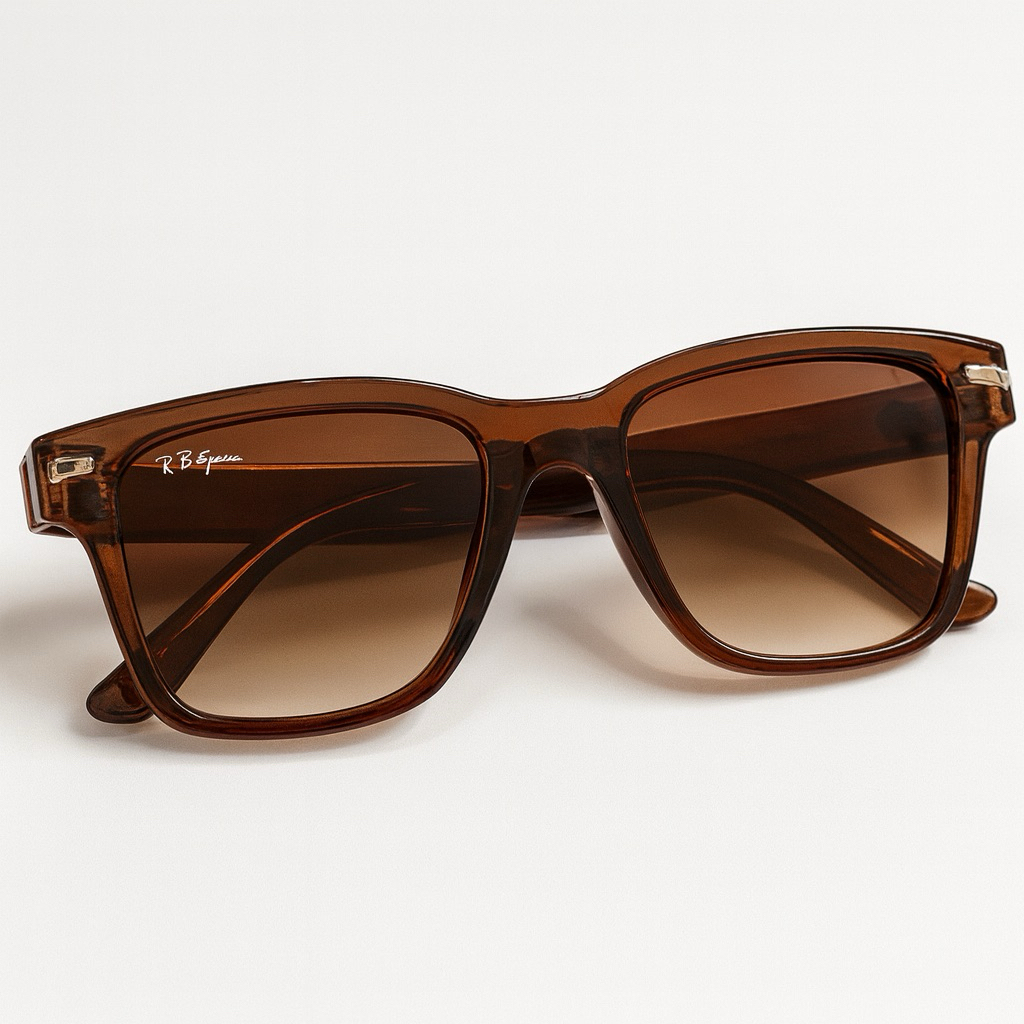 Kacamata Fashion Unisex – Frame coklat transparan | Lensa coklat Gradasi MU202