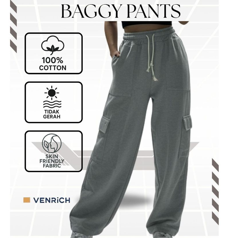 VENRICH Baggy Pants Cargo Baggy Pants Pria Wanita Celana Oversize Baggy Cargo Premium Celana Baggy