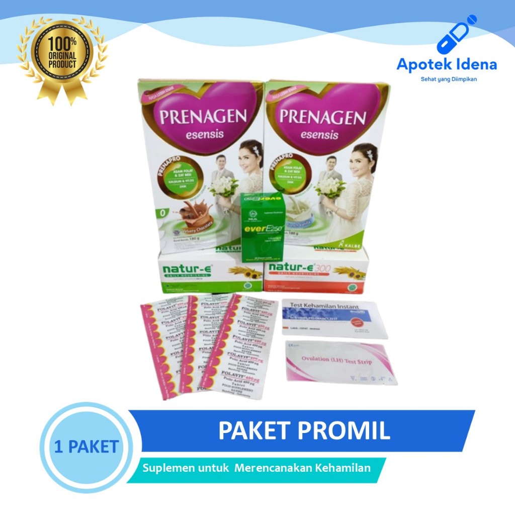PAKET PROMIL SUAMI ISTRI AMPUH TERLENGKAP - SUSU PROMIL - VITAMIN E - ASAM FOLAT - FREE TESPEK
