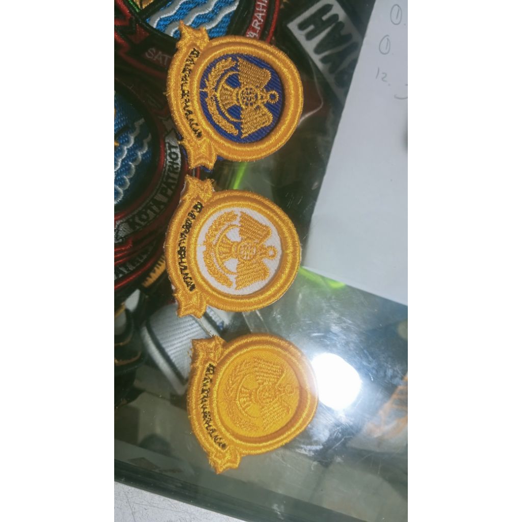 bordir PIN KEMENHUB BORDIR TIMBUL # PUTIH, KUNING DAN BIRU