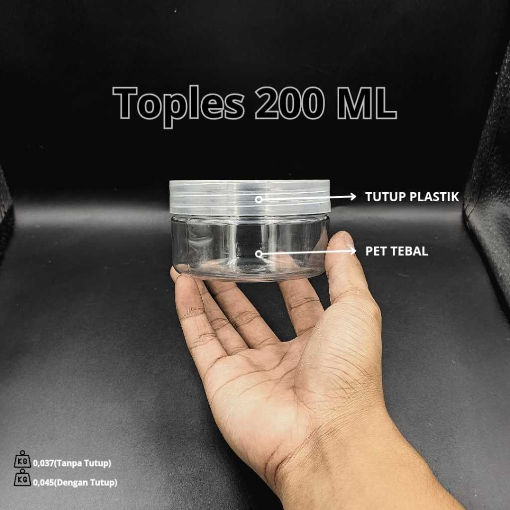 Toples Tabung 200ml / Toples Jar Plastik 200ml