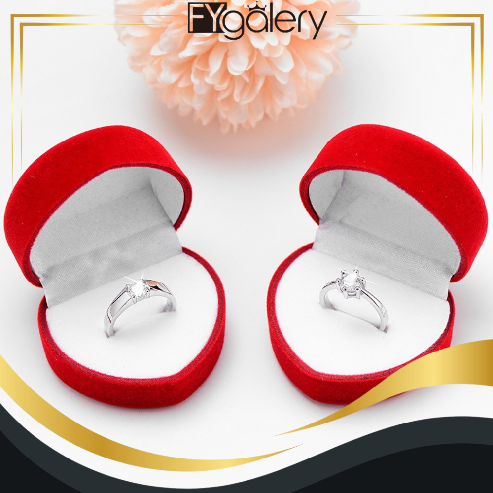 FyGalery Ring Box Love/Kotak Cincin Bentuk Love Hati/Tempat Menyimpan Perhiasan/Kotak Perhiasan Belu