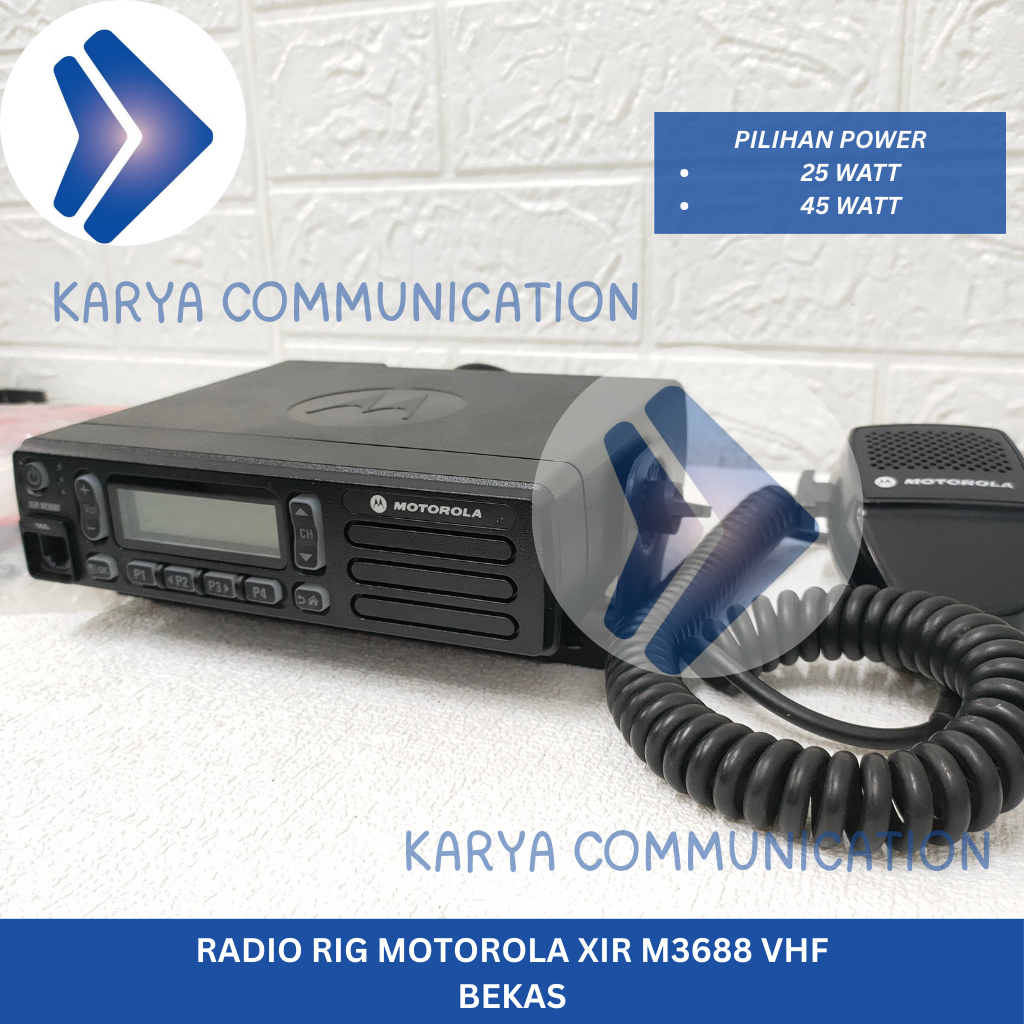 Radio RIG Motorola Xir M3688 VHF Kondisi Bekas Dan Normal Tersedia dengan pilihan Power 25W dan 45W 