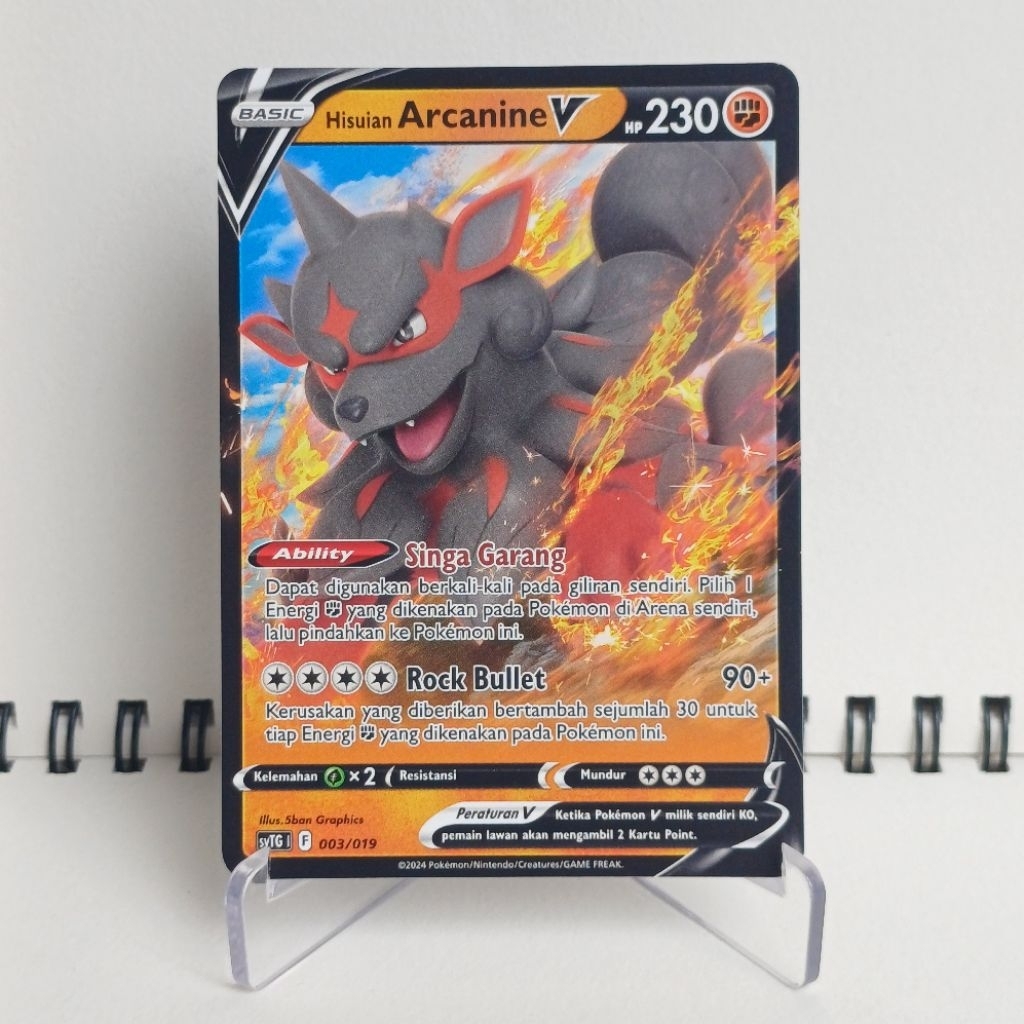 Hisuian Arcanine V - Kartu Pokemon TCG Indonesia - Scarlet & Violet Tactics Deck / Deck Taktik SVTG 