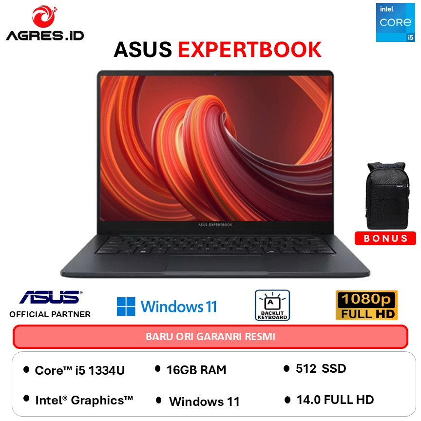 ASUS EXPERTBOOK BG1409CVA I5 1334 - RAM 16GB 512GB WINDOWS 11 14.0FHD BLIT - S65150W