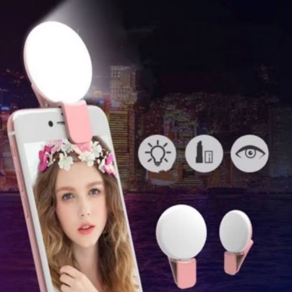 MINI Q Ringlight Hp Kecil Lampu Selfie Mini LED