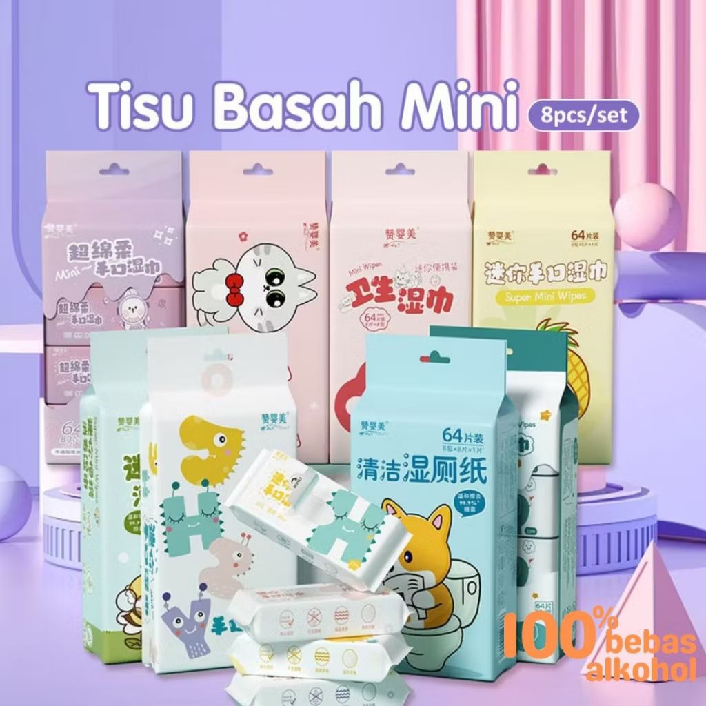 Tisu Basah Mini Isi 8pcs
