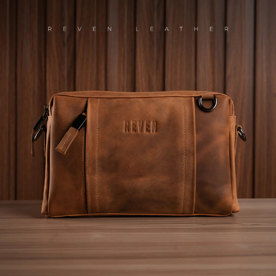 Tas Handbag Clutch Slempang Pria Sling Waist Multi Bag Reven Leather Oslo Kulit Sapi Asli Premium Ke