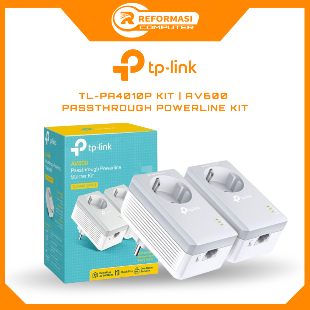 TPLink TL-PA4010P KIT AV600 Passthrough Powerline KIT