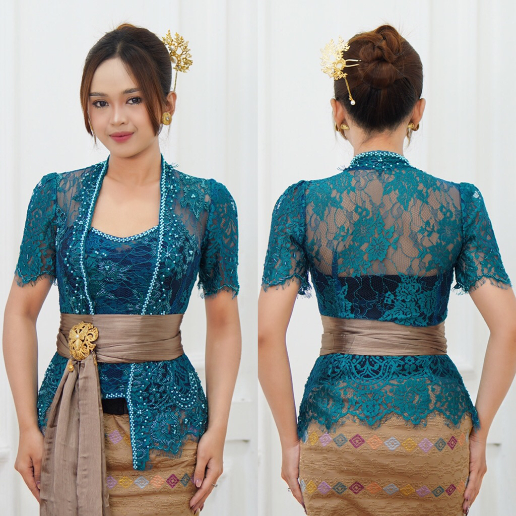 Kebaya Payet Metalik Lengan Pendek