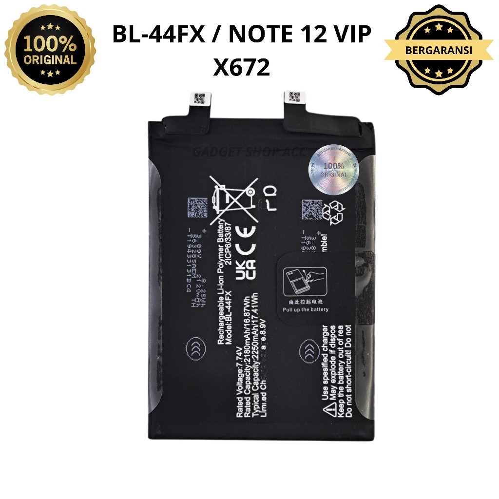 BATERAI INFINIX NOTE 12 VIP / BATERAI INFINIX X672 / BATERAI INFINIX BL-44FX ORIGINAL