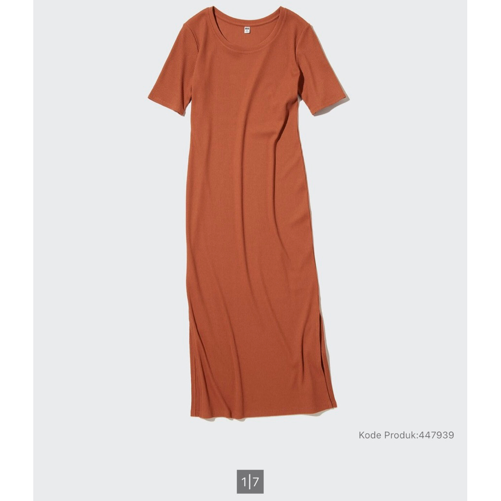 PRELOVED UNIQLO DRESS PANJANG RIB SLIT