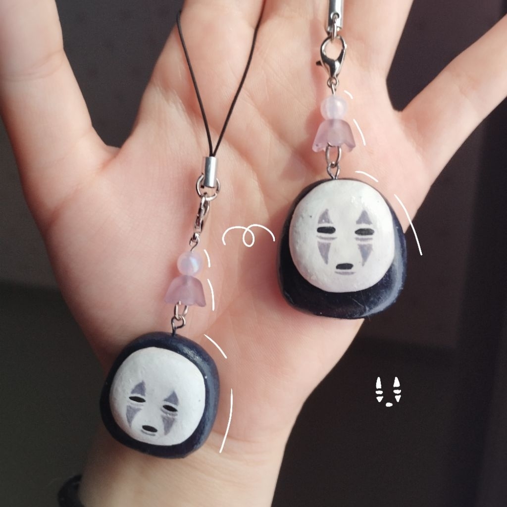 Kaonashi | No Face (Spirited Away) keychain/Strap phone Handmade clay